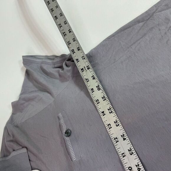 Ted Baker Polo Shirt Mens Medium Ted 3 Gray Birdseye Stripe Collar Pullover - Picture 3 of 8